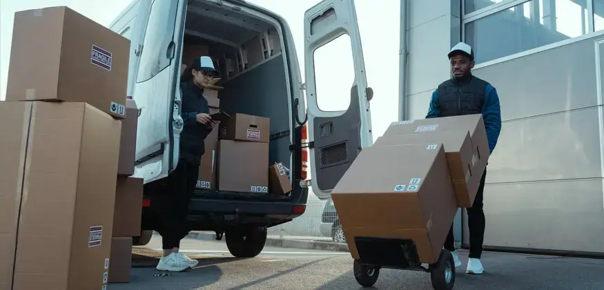 Camion AMC Déménagement opérant à Héricourt